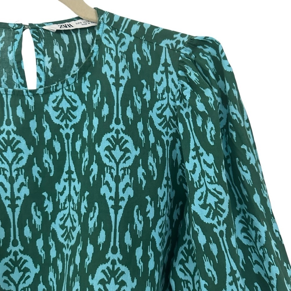 ZARA TWO PIECE BATIK PRINT TOP AND TROUSER SET SIZE XS/S - Picture 12 of 16
